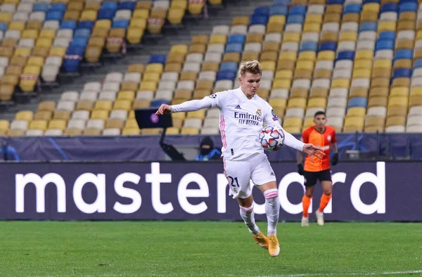 Kyiv Ukraine December 2020 Martin Odegaard Real Madrid Action Uefa — Stock Photo, Image