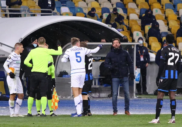 Kyiv Ukraine February 2021 Brugge Manager Rik Mil Players Both — Stock Photo, Image