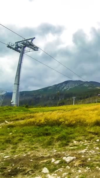 Kabelbaan in Hoge Tatra gebergte (Vysoke Tatry), Slowakije — Stockvideo
