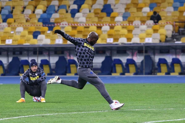 Kyiv Ukraine Oktober 2020 Romelu Lukaku Från Internazionale Aktion Träningspasset — Stockfoto