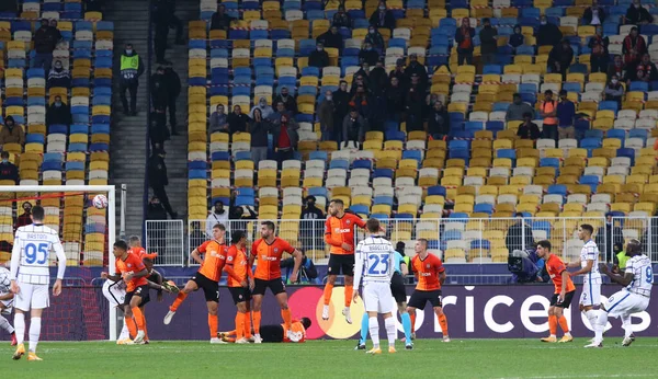 Kyiv Ukraine Outubro 2020 Jogadores Shakhtar Donetsk Orange Inter White — Fotografia de Stock