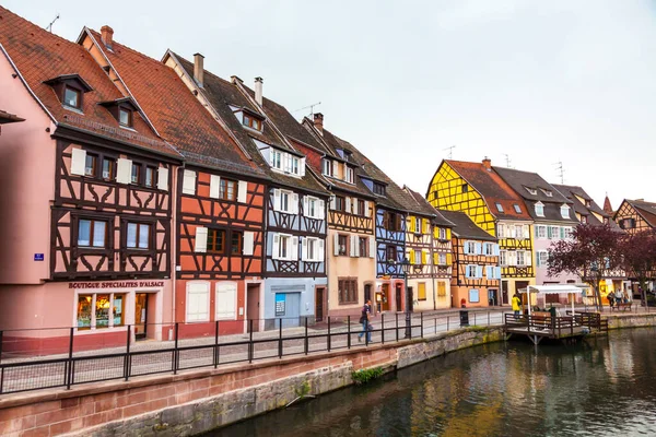 Colmar France May 2019 Colourful Traditional Half Timbered House Quai — стокове фото