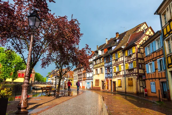 Colmar France Mai 2019 Maisons Colombages Traditionnelles Colorées Sur Quai — Photo