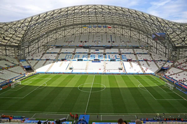 Marseille Frankrijk Juni 2016 Panoramisch Uitzicht Stade Velodrome Stadion Oranje — Stockfoto