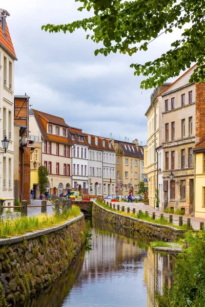 Wismarer Altstadt Bunte Häuser Kanal Grube Stadt Wismar Mecklenburg Vorpommern — Stockfoto