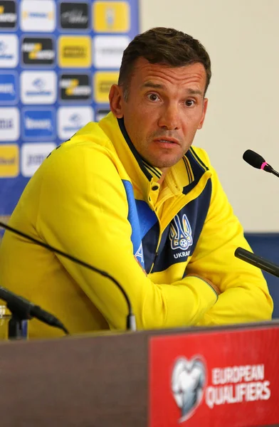 Kharkiv Ukraine September 2017 Andriy Shevchenko Hoofdcoach Van Oekraïne Nationaal — Stockfoto