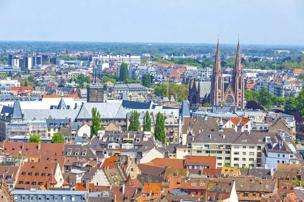 Skyline Panoramautsikt Över Strasbourg Gamla Stan Grand Est Region Frankrike — Stockfoto