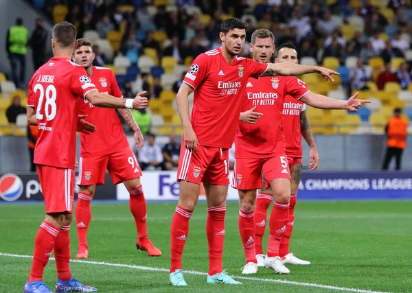 Kyiv Ukraine Září 2021 Benfica Hráči Akci Během Utkání Ligy — Stock fotografie