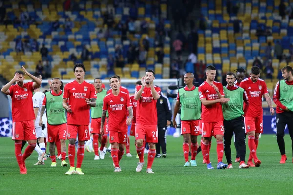 Kyiv Ukraine September 2021 Benfica Spelers Bedanken Hun Supporters Uefa — Stockfoto