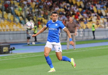 KYIV, UKRAINE - 10 AUGust 2021: UEFA Şampiyonlar Ligi 'nde Daniel Munoz, Kyiv' deki NSC Olimpiyskyi Stadyumu 'nda Shakhtar Donetsk' e karşı oynanan üçüncü tur karşılaşmasında görev aldı.