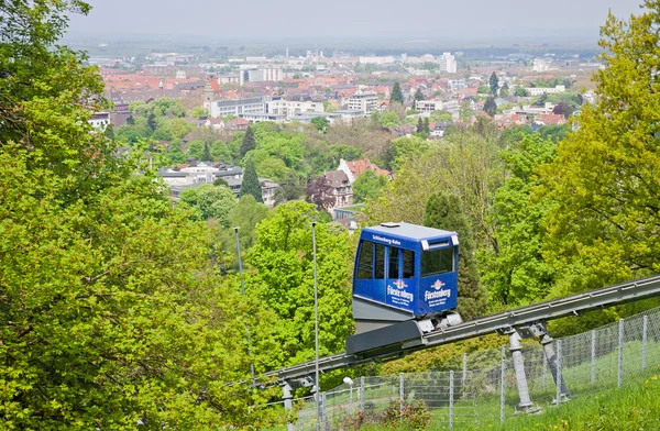 Schlossbergbahn - фуникулёр во Фрайбурге-им-Брайсгау — стоковое фото