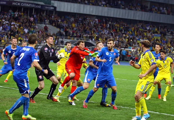 UEFA euro 2016 eleme oyun Ukrayna Rakip Slovakya — Stok fotoğraf