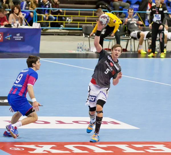 Handball-Spiel Motor vs aalborg — Stockfoto