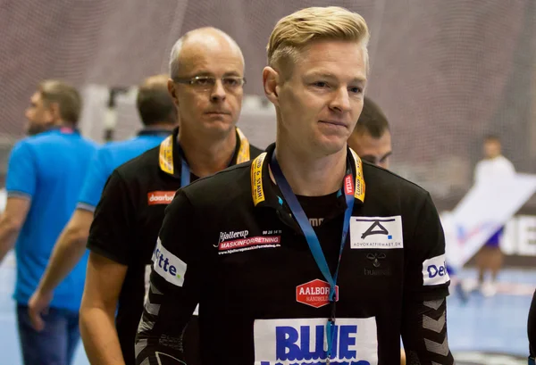 Jesper Jensen-head coach för Aalborg i handboll — Stockfoto