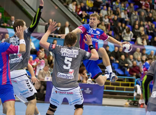 Handball-Spiel Motor vs aalborg — Stockfoto