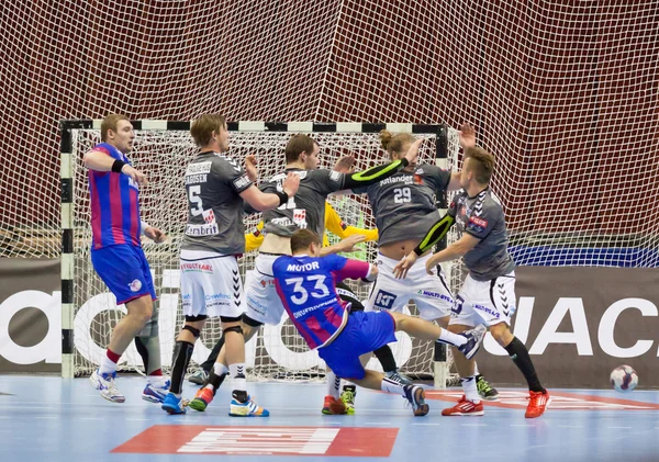 Handboll spel Motor vs Aalborg — Stockfoto