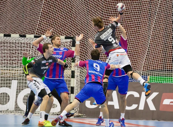 Balonmano juego Motor vs Aalborg — Foto de Stock