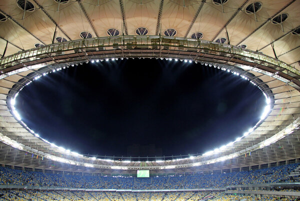 View of Olympic stadium (NSC Olimpiysky) in Kyiv, Ukraine