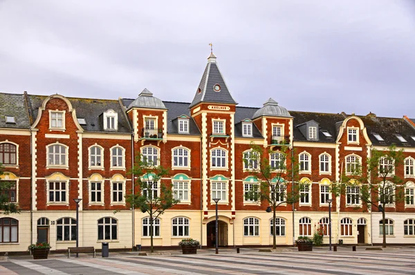 Rynek w mieście Fredericia, dania — Zdjęcie stockowe