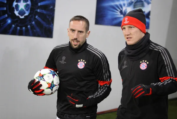 Franck Ribery ve Bastian Schweinsteiger Bayern Münih — Stok fotoğraf