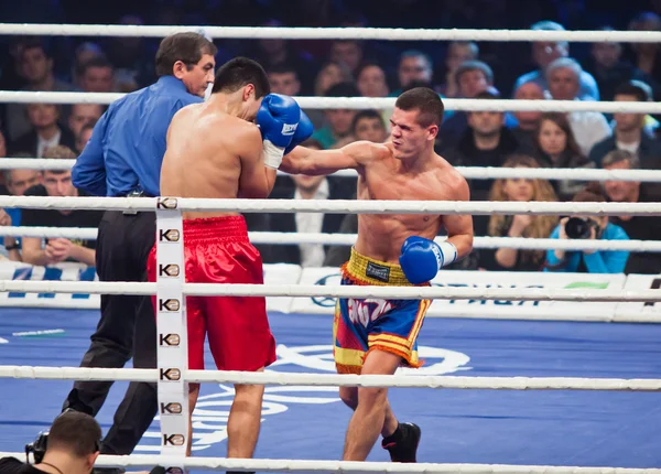 Boxning kamp i Palats för idrott i Kiev, Ukraina — Stockfoto