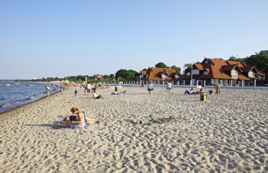 Beach in Sopot, Baltic sea, Poland clipart