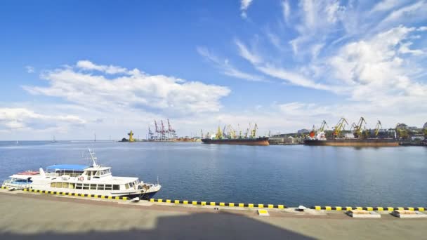 Vue industrielle du port maritime d'Odessa, Ukraine — Video