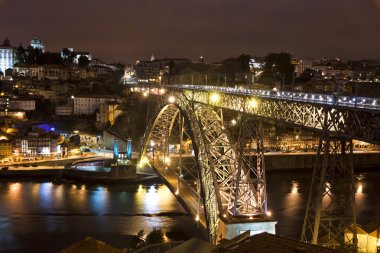 Gece görünümü City Porto, Portekiz