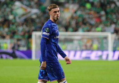 Wroclaw, Polonya - 28 Mayıs 2025: Chelsea forveti Cole Palmer (# 20) UEFA Konferans Ligi Final Maçı 'nda Stadion Wroclaw' da Real Betis - Chelsea maçında
