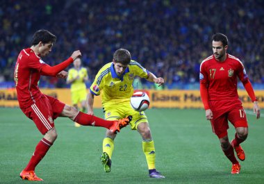 UEFA EURO 2016 Qualifying round game Ukraine vs Spain