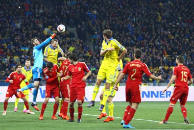 UEFA EURO 2016 Qualifying round game Ukraine vs Spain