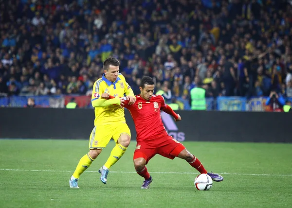 UEFA EURO 2016 Qualifying round game Ukraine vs Spain — Zdjęcie stockowe