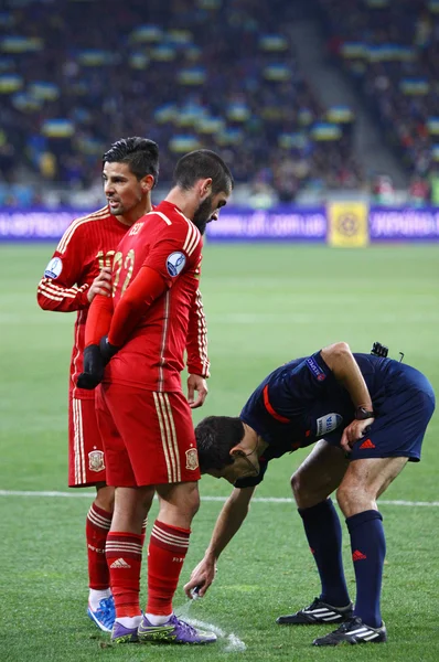 UEFA EURO 2016 Qualifying round game Ukraine vs Spain — Stock Photo, Image