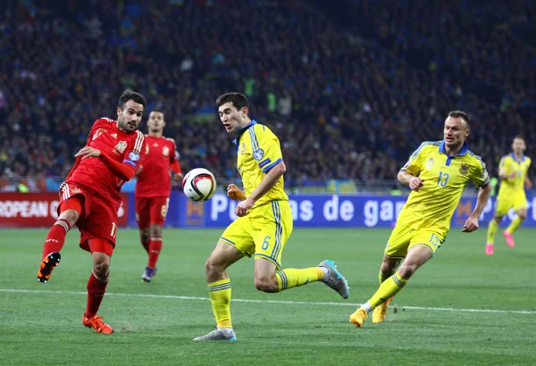 UEFA EURO 2016 Qualifying round game Ukraine vs Spain — Zdjęcie stockowe