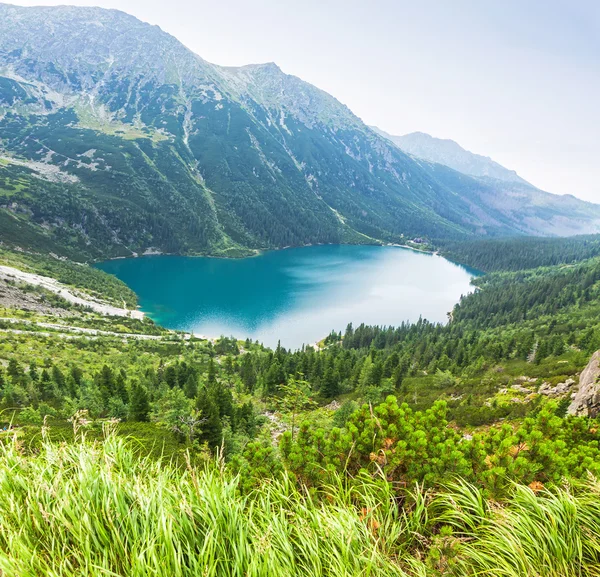 Pemandangan panorama danau Morskie Oko, Polandia — Stok Foto