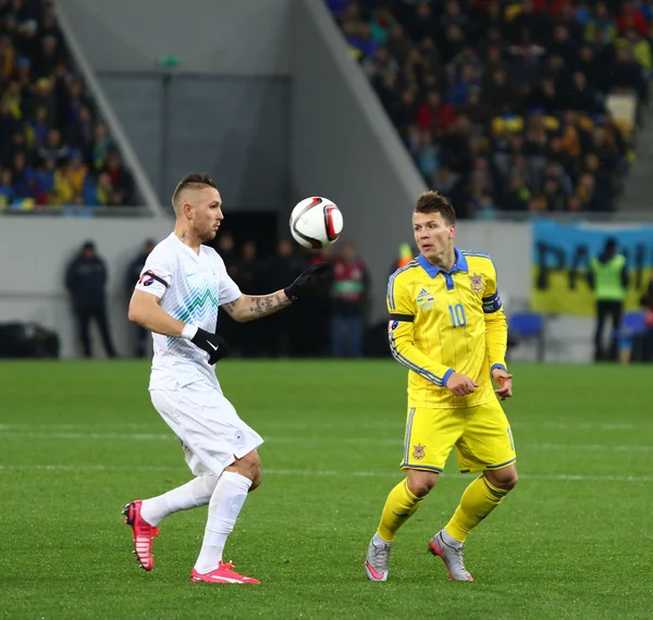 Uefa euro 2016 Play-off-Spiel Ukraine gegen Slowenien — Stockfoto