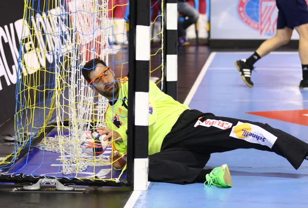 Handbal spel Motor Zaporozhye vs Kadetten Schaffhausen — Stockfoto