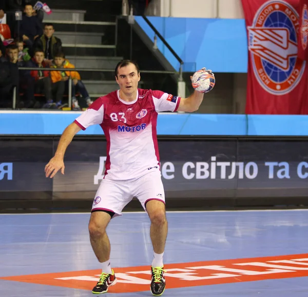 Balonmano juego Motor Zaporozhye vs Kadetten Schaffhausen —  Fotos de Stock