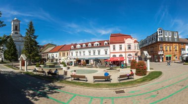 Panoramik Namestie svateho Egidia, Poprad eski şehir, Slov