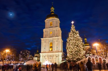 Noel pazarı Sophia Meydanı Kiev, Ukrayna