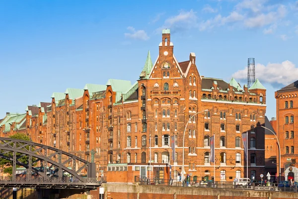 Quartier Speicherstadt (ville des entrepôts) à Hambourg, Allemagne — Photo