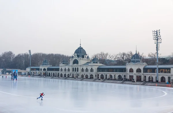 City Park Ice Rink em Budapeste, Hungria — Fotografia de Stock