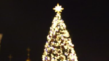bokeh ışıklarını yapılan yılbaşı ağacı