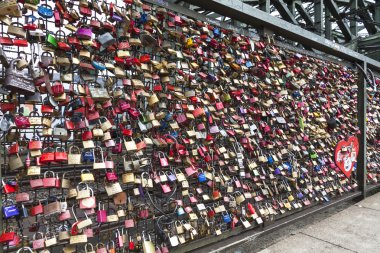 Hohenzollern Bridge in Cologne with personal love padlocks