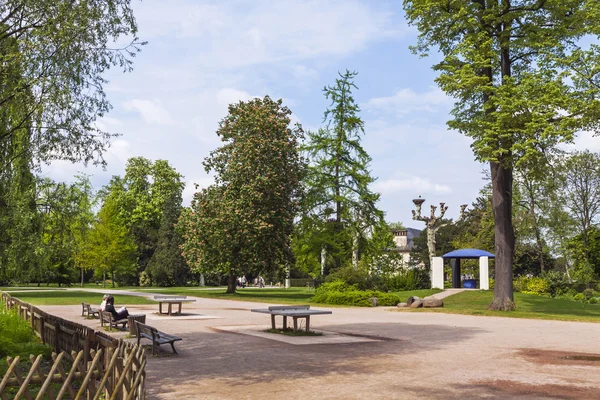 Parc de L'Orangerie, ένα δημόσιο πάρκο στην καρδιά του Στρασβούργου, Γαλλία — Φωτογραφία Αρχείου