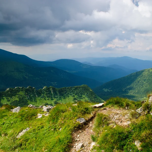 Karpatské montains zobrazení — Stock fotografie