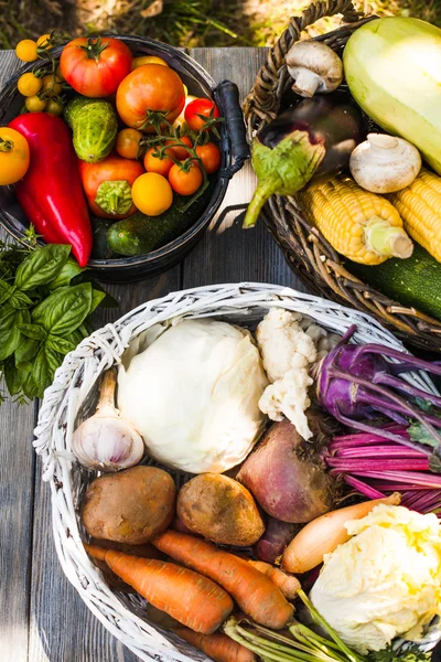 Légumes sur table en bois — Photo