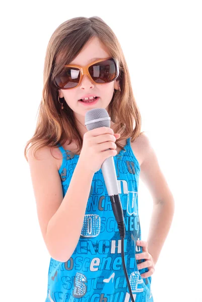 Ragazza sta cantando — Foto Stock