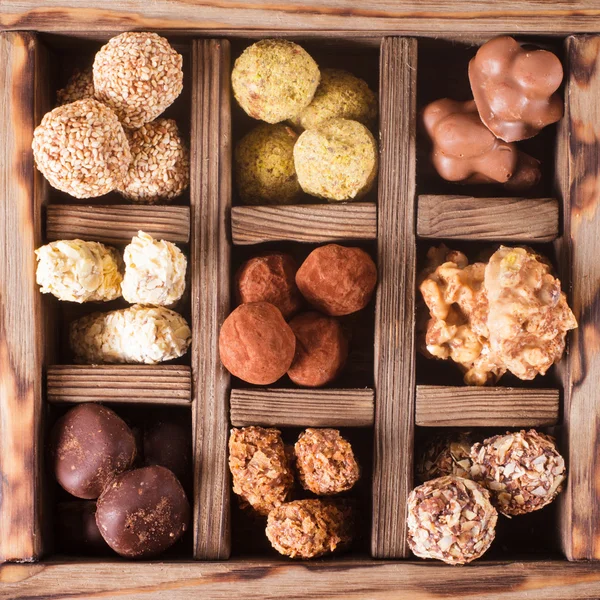 Pudełko cukierków czekoladowych — Zdjęcie stockowe