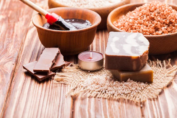 Chocolade spa set — Stockfoto